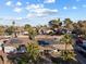 Aerial view of a house with solar panels and a large backyard at 4365 Topaz St, Las Vegas, NV 89121