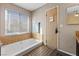 Bathroom with bathtub and tile floor at 4365 Topaz St, Las Vegas, NV 89121