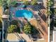 Overhead view of kidney shaped pool with surrounding landscaping at 4365 Topaz St, Las Vegas, NV 89121