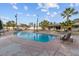 Large kidney shaped pool with patio and backyard access at 4365 Topaz St, Las Vegas, NV 89121