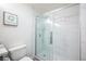 Bathroom featuring a glass shower and toilet at 5515 Coley Ave, Las Vegas, NV 89146