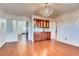 Bright dining room with hardwood floors and built-in cabinetry at 8600 Kiel Ridge Cir, Las Vegas, NV 89117