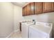 Laundry room with washer, dryer and cabinets at 9178 Sunken Meadow Ave, Las Vegas, NV 89178