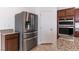 Stainless steel refrigerator with ice and water dispenser in kitchen at 9217 Quartz Hills Ave, Las Vegas, NV 89178