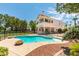 A sparkling pool with a spa is nestled in the backyard of this gorgeous stucco two story at , Las Vegas, NV 89128