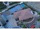 Aerial view of house, pool, and basketball court at 10470 W Ann Rd Rd, Las Vegas, NV 89149