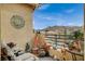 Private balcony with mountain views and seating at 114 Harbor View Dr # 0, Boulder City, NV 89005