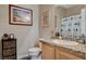 Clean bathroom with granite countertop, wood cabinets, and shower/tub combo at 114 Harbor View Dr # 0, Boulder City, NV 89005