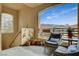 Private patio with seating and mountain views at 114 Harbor View Dr # 0, Boulder City, NV 89005