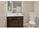 This bathroom includes a dark vanity and a toilet at 2026 Dakota Lodge Ave, Las Vegas, NV 89123