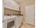 Well-equipped laundry room with a washer, dryer, and plenty of cabinet storage at 2026 Dakota Lodge Ave, Las Vegas, NV 89123