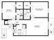 Floorplan showing layout of the home with bedrooms, bathrooms, living area, kitchen and patio at 3823 S Maryland Pkwy # C3, Las Vegas, NV 89119