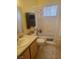 Updated bathroom with a shower/tub combo and linen closet at 6136 Evensail Dr, Las Vegas, NV 89156