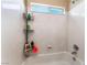 Bathroom with shower and multiple shelves at 6165 Smarty Jones Ave, Las Vegas, NV 89131