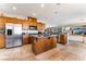 Kitchen with stainless steel appliances and an island at 6165 Smarty Jones Ave, Las Vegas, NV 89131