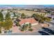 Single-story house with solar panels, pool, and mountain views at 6185 N Conquistador St, Las Vegas, NV 89149