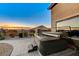 Hot tub on a patio with mountain views and sunset at 7079 Mountridge Dr, Las Vegas, NV 89110