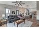 Open living room with a view into the kitchen and high ceilings at 7079 Mountridge Dr, Las Vegas, NV 89110