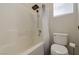 Bathroom with shower/tub combo and white toilet at 7909 Dutch Canyon Ct, Las Vegas, NV 89131