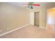 Spacious bedroom with closet and ceiling fan at 8760 Harvest Valley Ave, Las Vegas, NV 89129