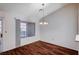 Dining area with wood floors and a chandelier at 9320 Quail Ridge Dr, Las Vegas, NV 89134