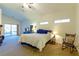 Spacious bedroom with backyard access and ceiling fan at 1215 Country Club Dr, Laughlin, NV 89029
