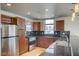 Modern kitchen with granite countertops and stainless steel appliances at 150 N Las Vegas Blvd # 1505, Las Vegas, NV 89101