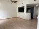 Living room with high ceilings, wood flooring, and ceiling fan at 16 Belle Essence Ave, Las Vegas, NV 89123