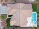 Top-down view of single-story home and pool at 1999 Oliver Springs St, Henderson, NV 89052