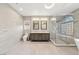 Elegant bathroom with double vanity, soaking tub, and walk-in shower at 1999 Oliver Springs St, Henderson, NV 89052