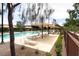 Inviting community pool with lounge chairs, shade umbrellas, and well-maintained landscaping for residents to enjoy at 2499 Adige Pl, Henderson, NV 89044
