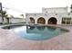 Private pool with a large entertaining area at 7045 Edna Ave, Las Vegas, NV 89117