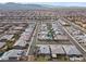 Panoramic aerial view of a well-planned residential neighborhood in a desert setting at 7520 Darian Jane St, Las Vegas, NV 89149