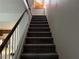 Carpeted staircase provides access to upper level of the home at 2638 Aracatuba Ave, Las Vegas, NV 89121