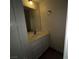 Compact bathroom featuring a vanity with white cabinetry and tile flooring at 2686 Ruthe Duarte Ave, Las Vegas, NV 89121