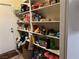 Well-stocked pantry with ample shelving for food storage at 2686 Ruthe Duarte Ave, Las Vegas, NV 89121