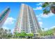 High-rise building exterior, showcasing architectural details and landscaping at 322 Karen Ave # 1903, Las Vegas, NV 89109