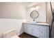 Updated bathroom with a modern vanity and stylish flooring at 3954 Edgemoor Way, Las Vegas, NV 89121