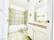 Bathroom with shower/tub combo and white vanity at 5086 Jeffreys St # 201, Las Vegas, NV 89119