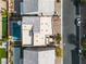 Overhead aerial view showing a pool and backyard of a modern home at 6276 Olde Lockford Ct, Las Vegas, NV 89139