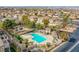 Aerial view of community pool and surrounding homes at 723 Value Ridge Ave, Henderson, NV 89012