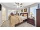 Spacious Primary bedroom with mirrored closet doors and carpet flooring at 7950 W Flamingo Rd # 1054, Las Vegas, NV 89147
