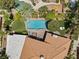 Bird's eye view of home, showcasing pool and backyard at 9113 Golden Eagle Dr, Las Vegas, NV 89134