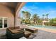Resort-style backyard with pool, spa, fire pit, and outdoor seating at 9113 Golden Eagle Dr, Las Vegas, NV 89134
