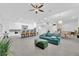 Large living space with kitchen, dining area, fireplace, and contemporary design at 9609 Eagle Valley Dr, Las Vegas, NV 89134