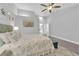 Bright main bedroom boasts high ceilings, nautical decor, and a soothing coastal color palette at 9609 Eagle Valley Dr, Las Vegas, NV 89134