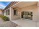 Covered patio with sliding glass doors leading to the interior at 10525 Findlay Ave, Las Vegas, NV 89134