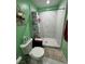 Clean bathroom with a shower/tub combo and modern vanity at 2109 Juana Vista St, Las Vegas, NV 89102