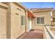 Private entrance with a covered patio and neutral color scheme at 230 E Flamingo Rd # 412, Las Vegas, NV 89169