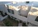 An elevated view of the townhouse, showcasing its roofline and private patio at 2679 Jacyra Ave, Las Vegas, NV 89121